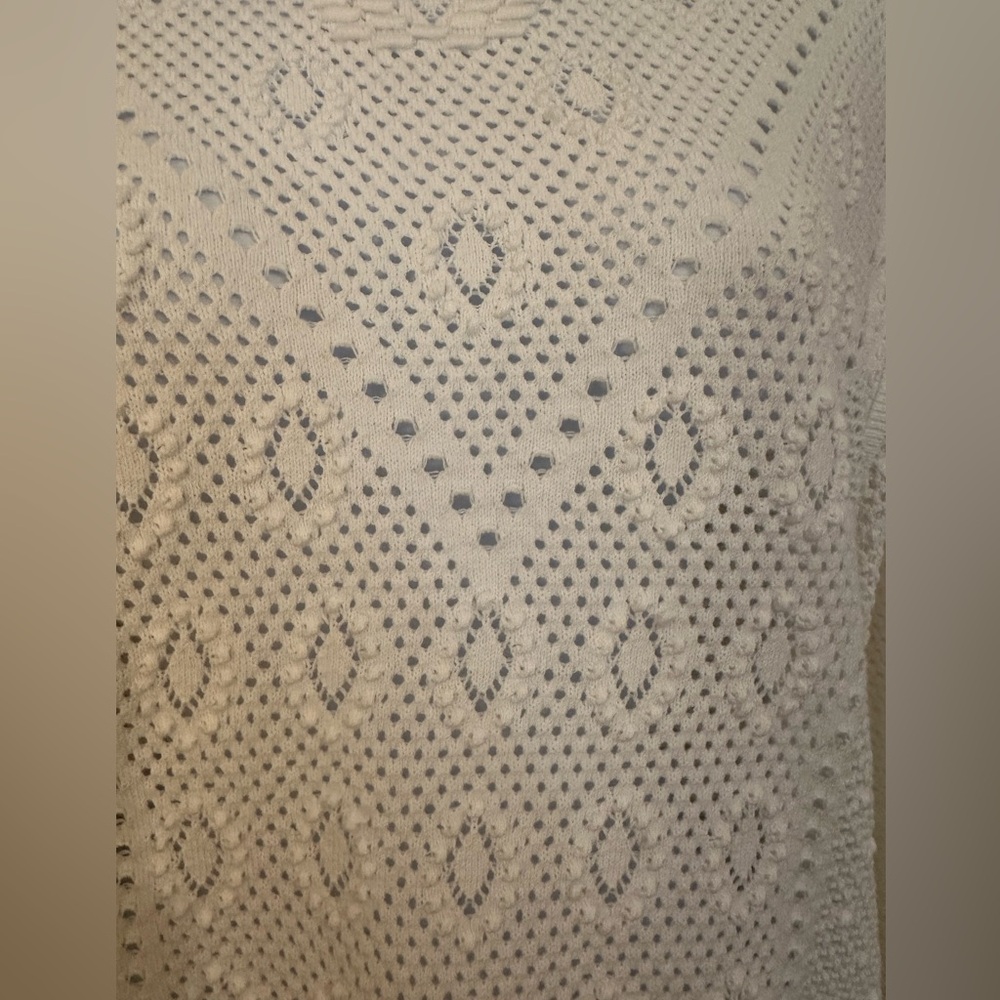 White House Black Market white Pointelle Pullover Size Small - Picture 7 of 13
